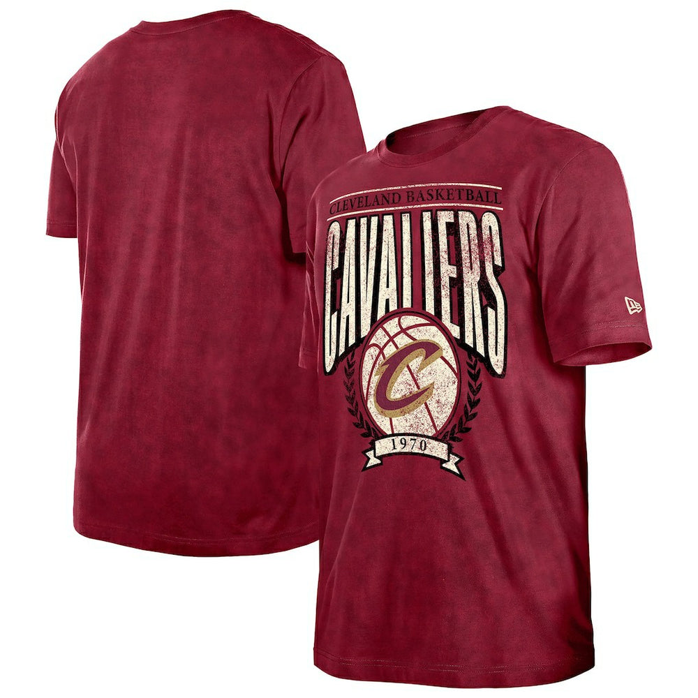 Wine Cleveland Cavaliers Throwback Vintage Boxy Mineral Wash T-Shirt sale | NBA