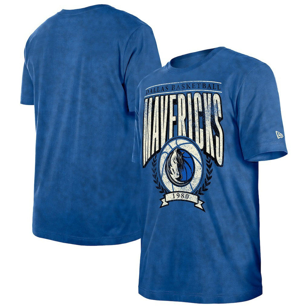 Blue Dallas Mavericks Throwback Vintage Boxy Mineral Wash T-Shirt sale | NBA