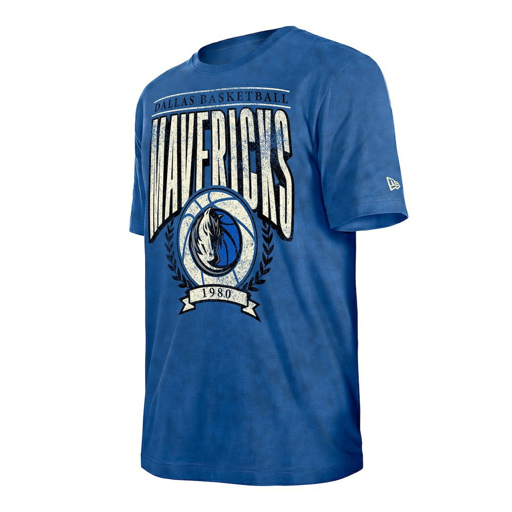 Blue Dallas Mavericks Throwback Vintage Boxy Mineral Wash T-Shirt sale | NBA