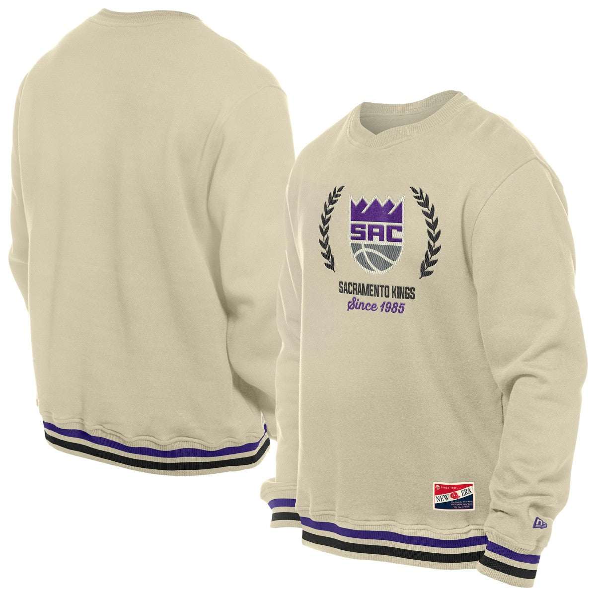 White Sacramento Kings Throwback Vintage Pullover Sweatshirt | NBA