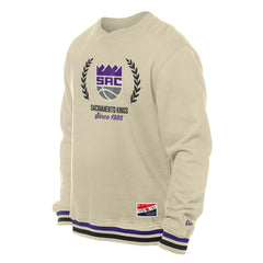 White Sacramento Kings Throwback Vintage Pullover Sweatshirt | NBA