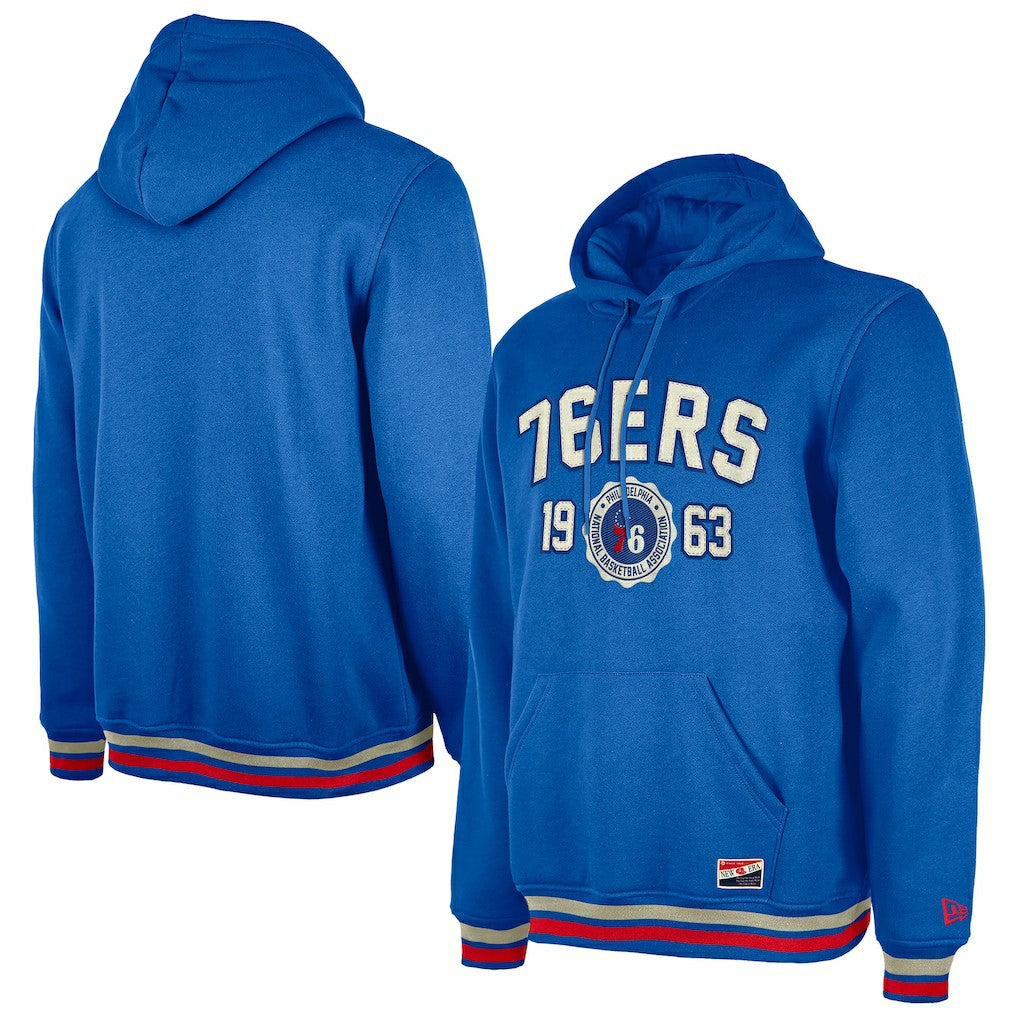 Royal Philadelphia 76ers Throwback Vintage Pullover Hoodie | NBA