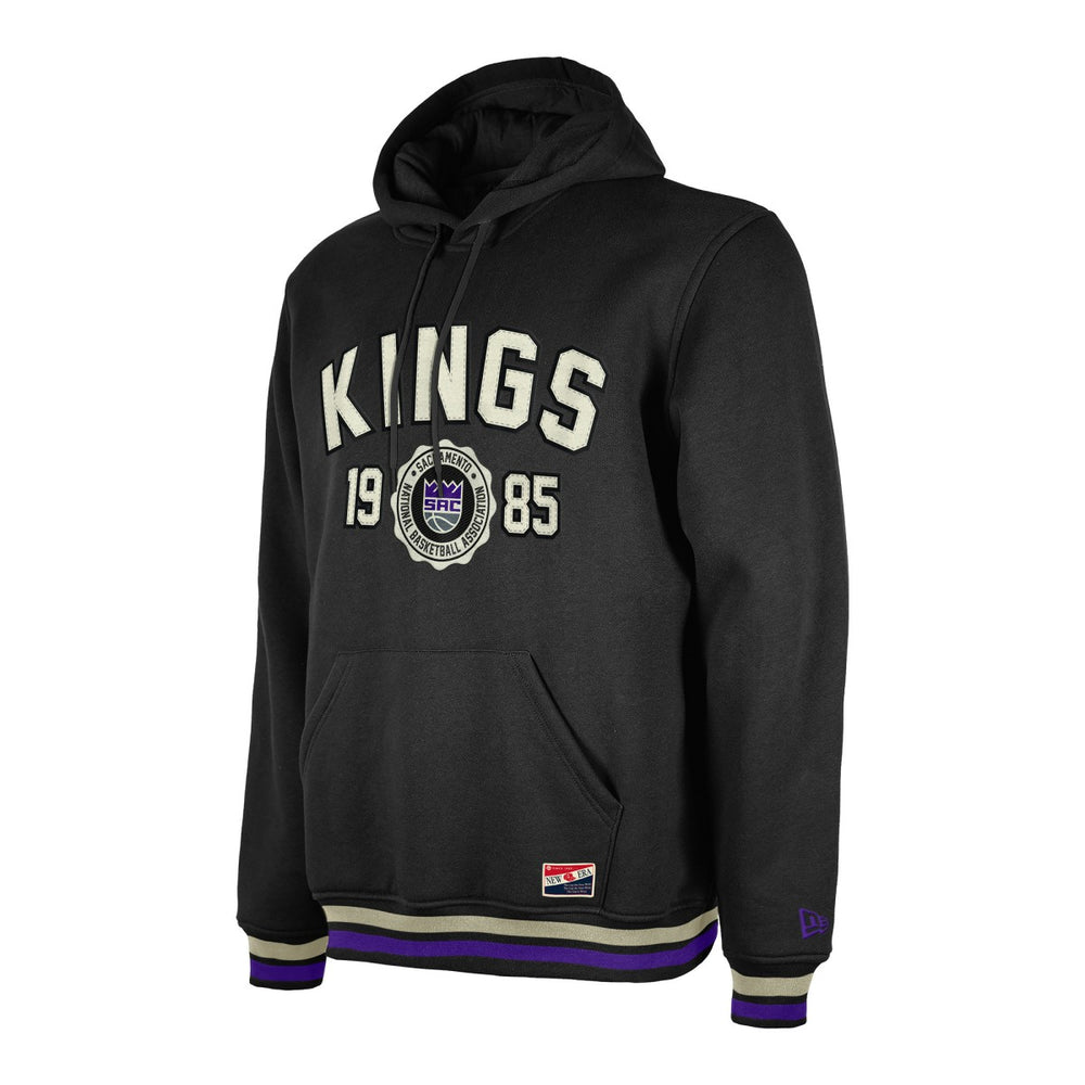 Black Sacramento Kings Throwback Vintage Pullover Hoodie | NBA