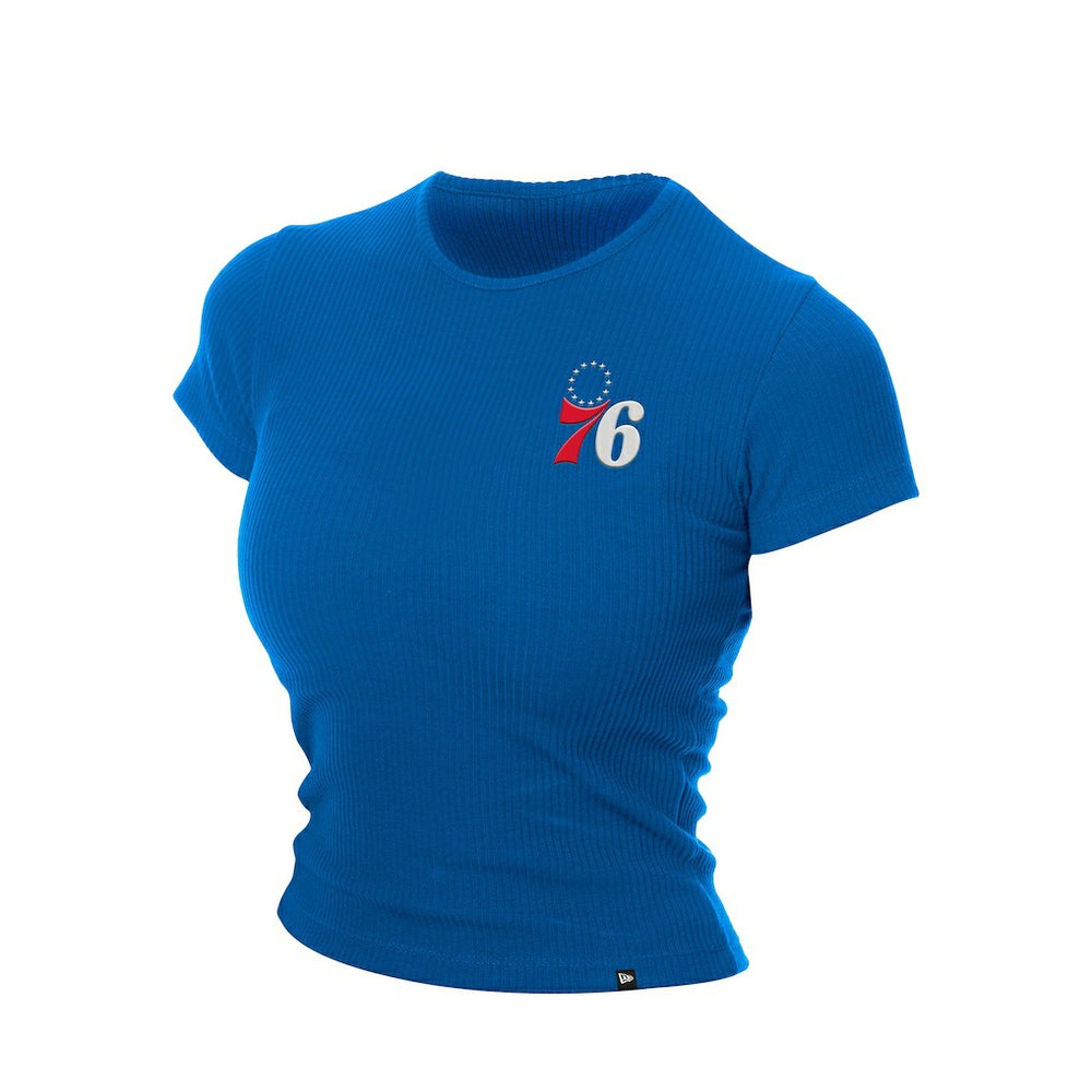 Blue Philadelphia 76ers Women's Leisure Collection Baby Doll Cropped T-Shirt | NBA