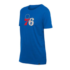 Royal Philadelphia 76ers Women's Glam Game Flower T-Shirt | NBA