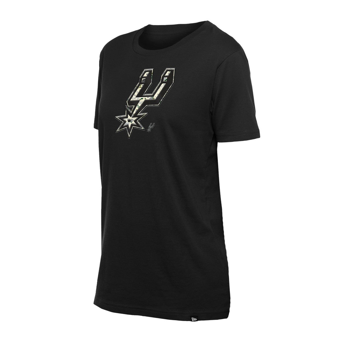 Black San Antonio Spurs Women's Glam Game Flower T-Shirt | NBA