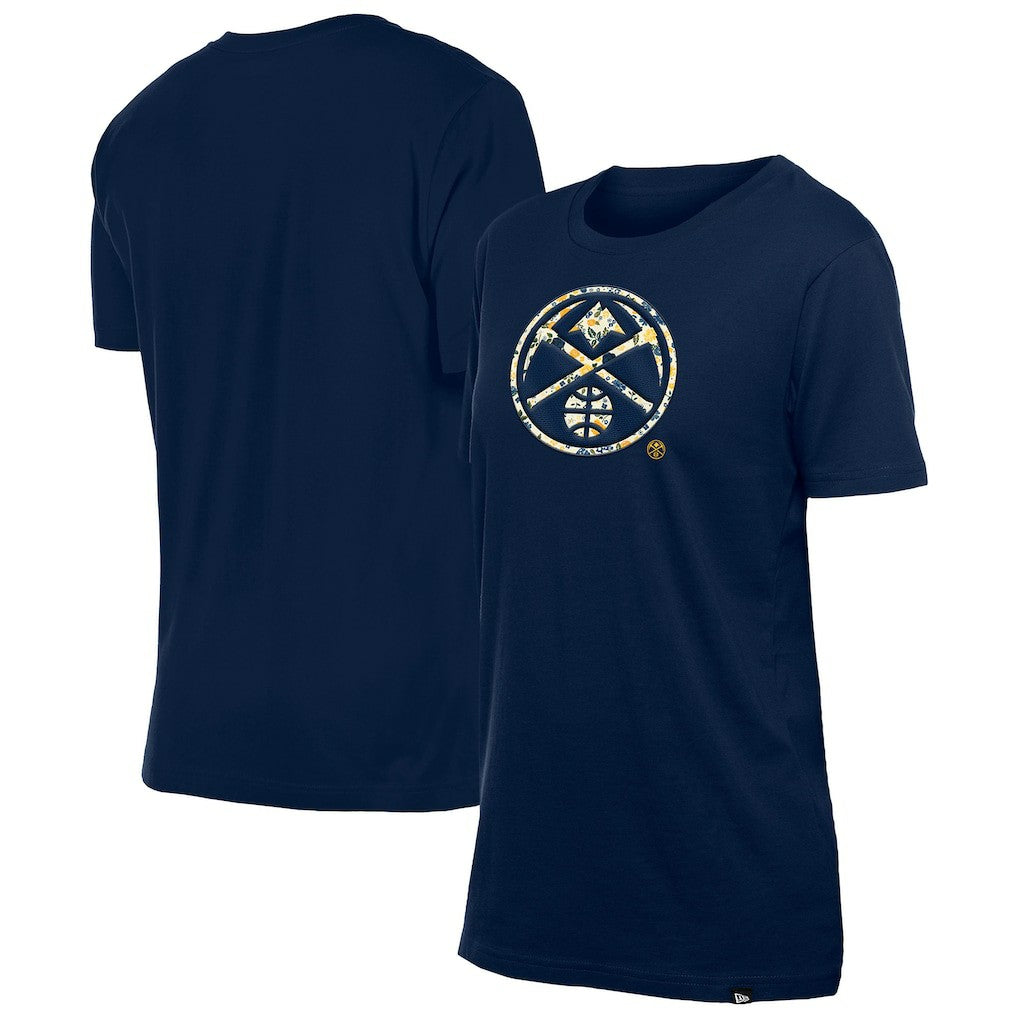 Navy Denver Nuggets Women's Glam Game Flower T-Shirt sale | NBA