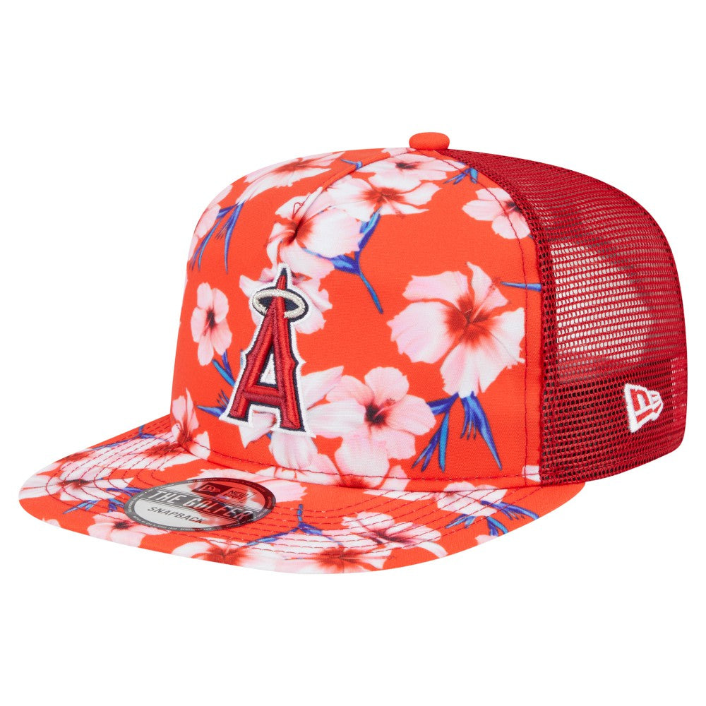 Los Angeles Angels New Era Adventure Pattern Golfer Trucker Snapback Hat - MLB Hats