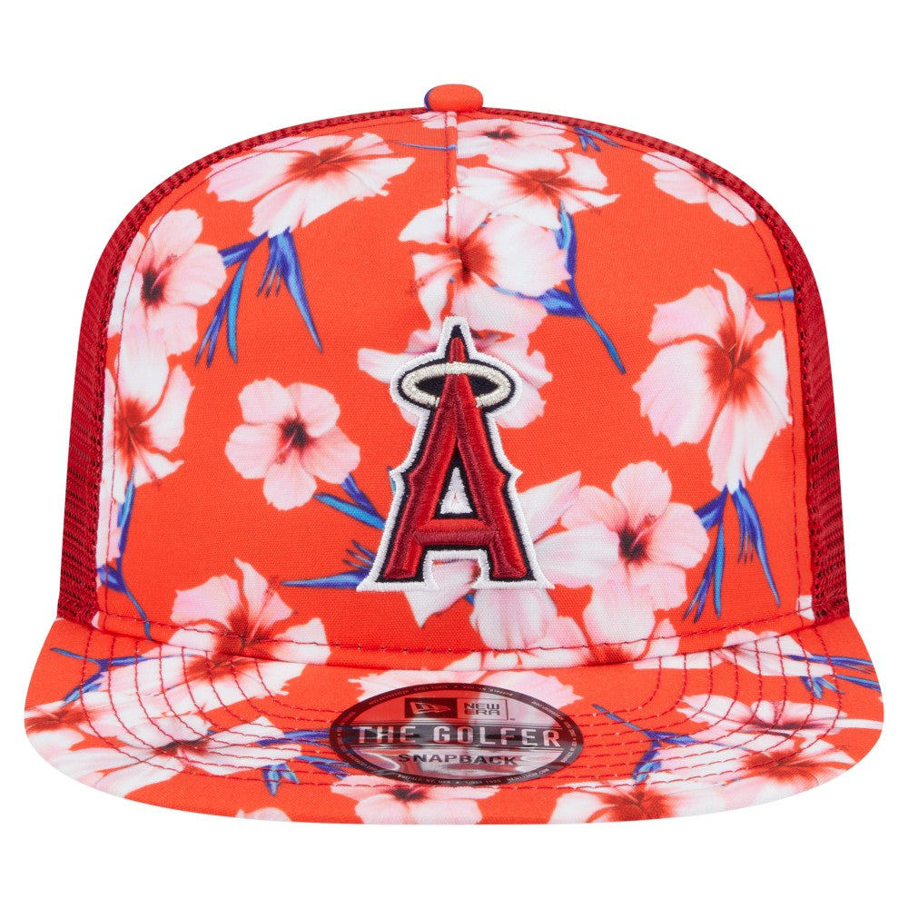 Los Angeles Angels New Era Adventure Pattern Golfer Trucker Snapback Hat - MLB Hats