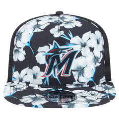 Miami Marlins New Era Adventure Pattern Golfer Trucker Snapback Hat - MLB Hats