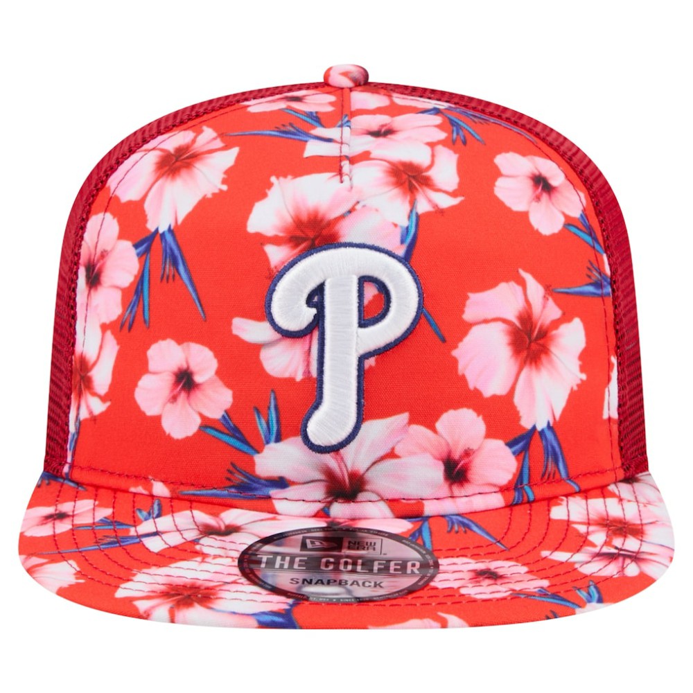 Philadelphia Phillies New Era Adventure Pattern Golfer Trucker Snapback Hat - MLB Hats