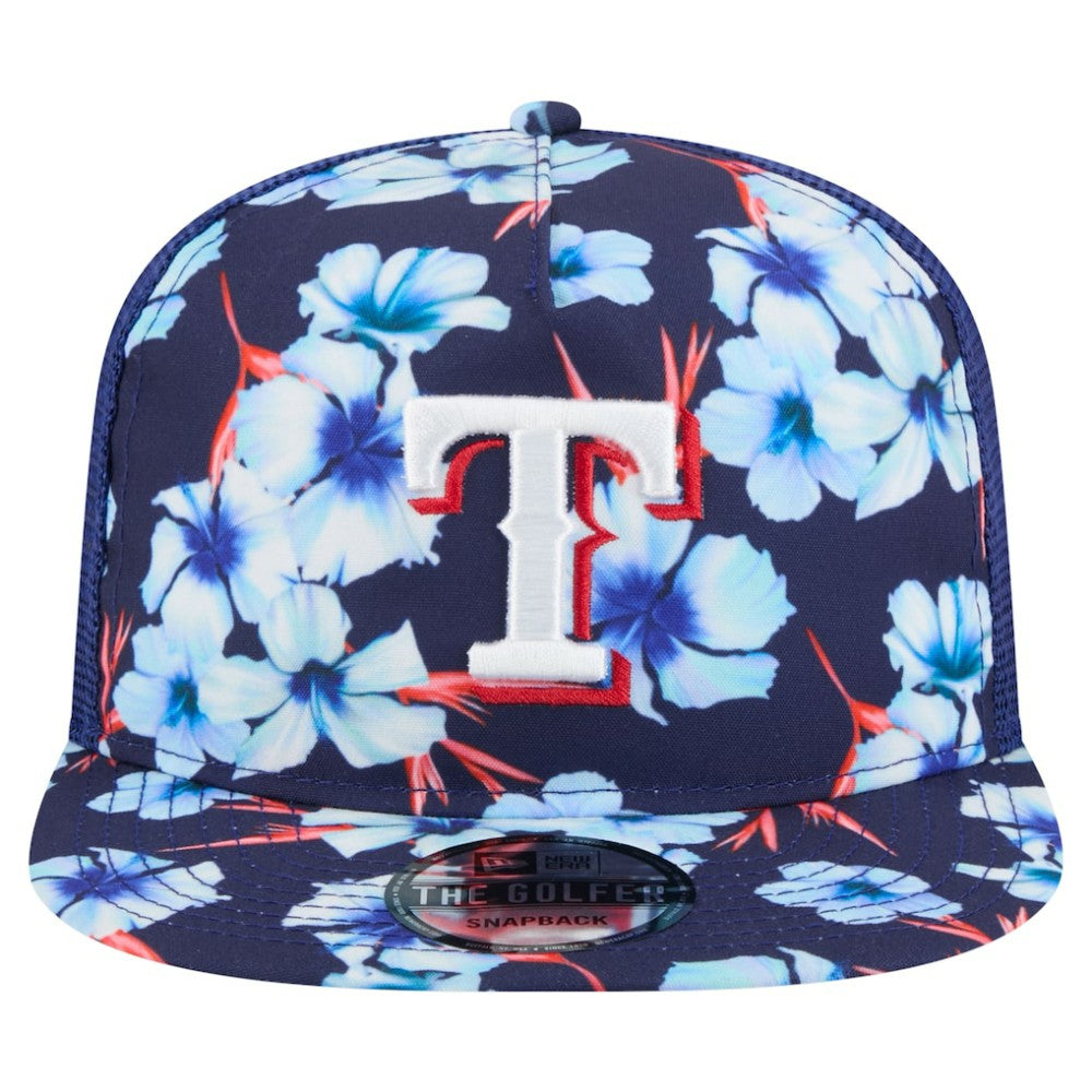 Texas Rangers New Era Adventure Pattern Golfer Trucker Snapback Hat - MLB Hats