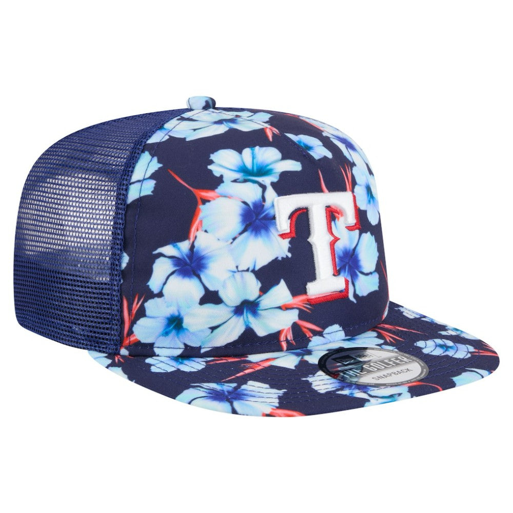 Texas Rangers New Era Adventure Pattern Golfer Trucker Snapback Hat - MLB Hats