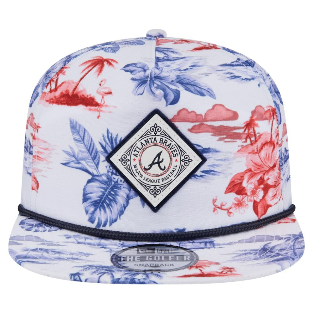Atlanta Braves New Era Printed Island Golfer Snapback Hat - MLB Hats