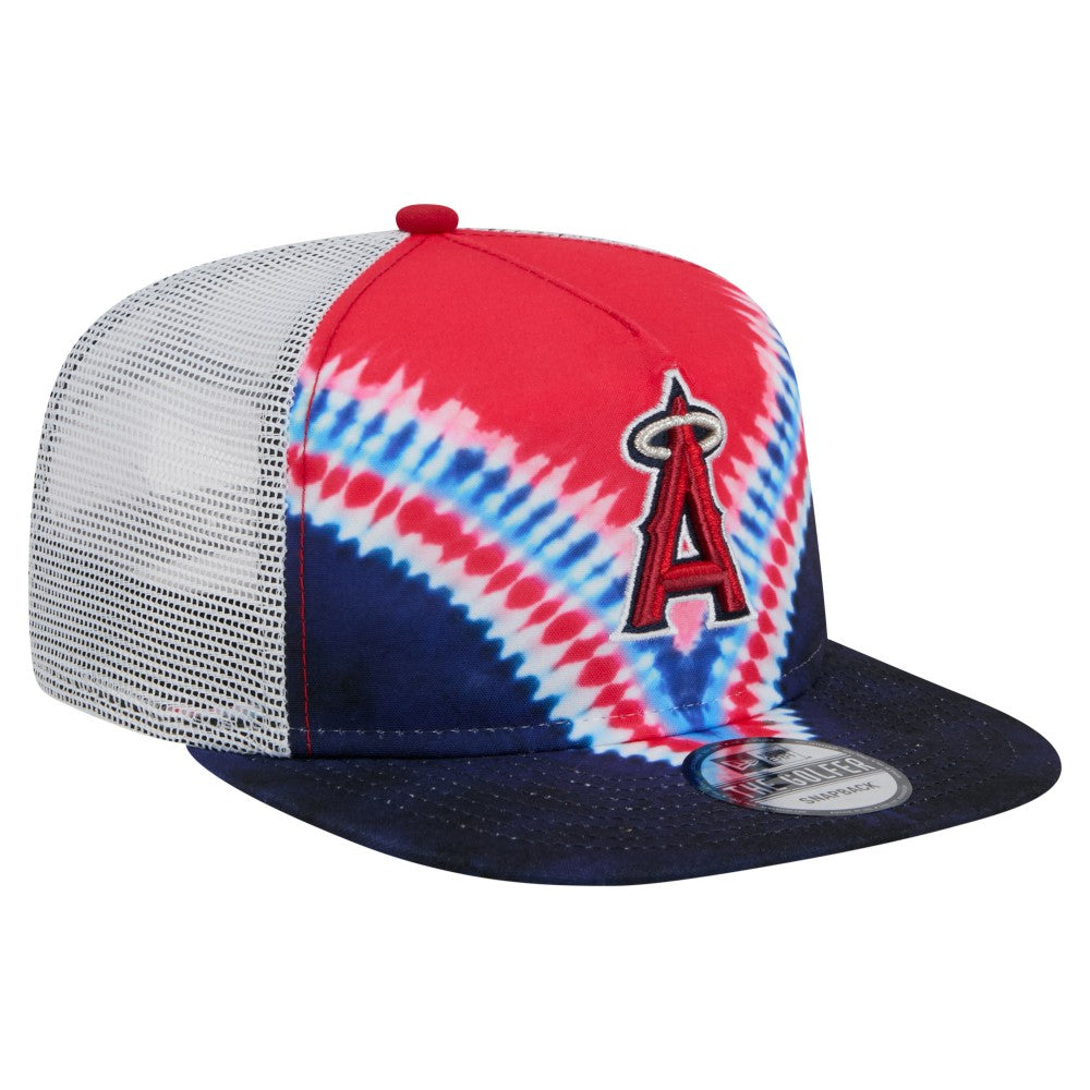 Los Angeles Angels New Era Tie-Dye Golfer Trucker Adjustable Hat - MLB Hats