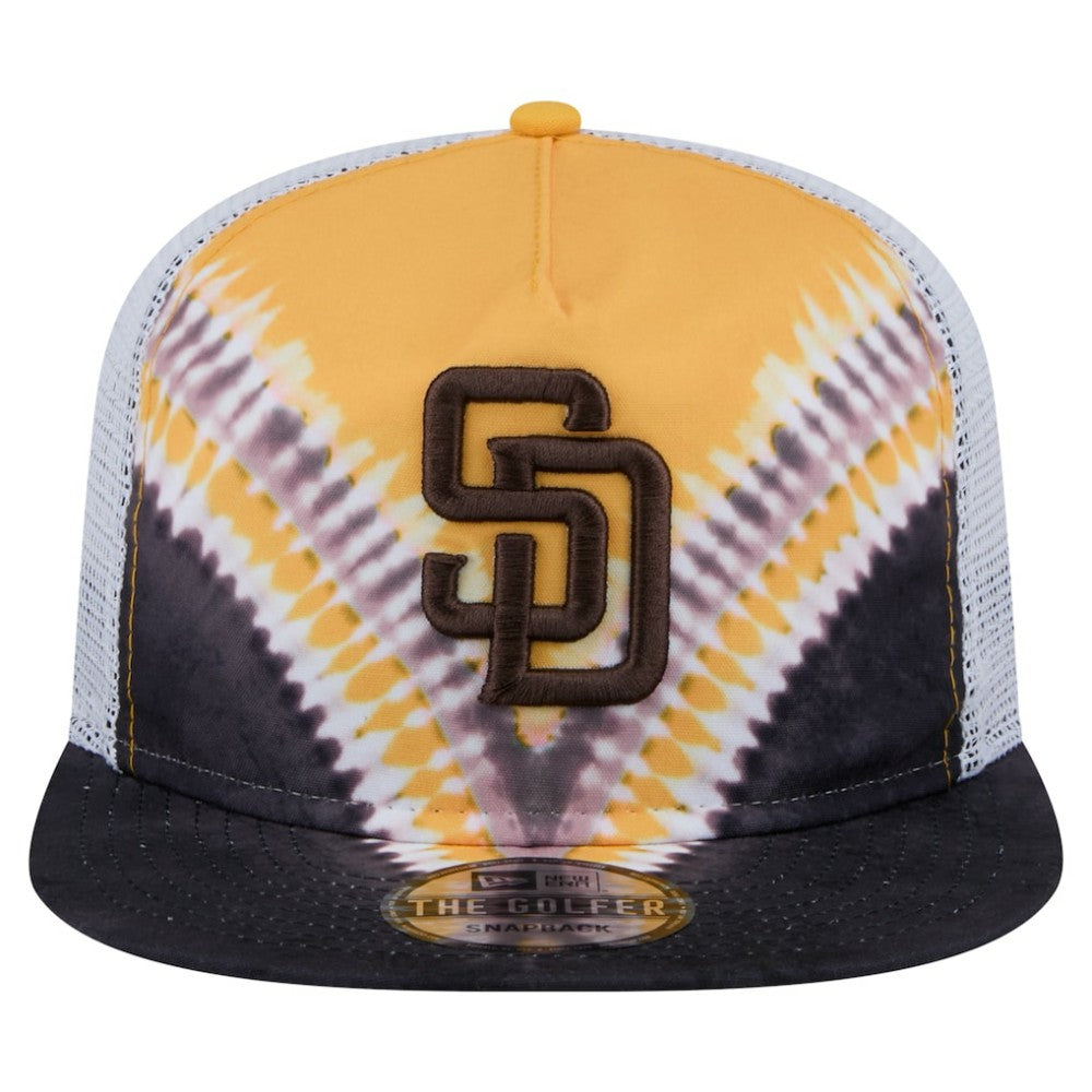 San Diego Padres New Era Tie-Dye Golfer Trucker Adjustable Hat - MLB Hats