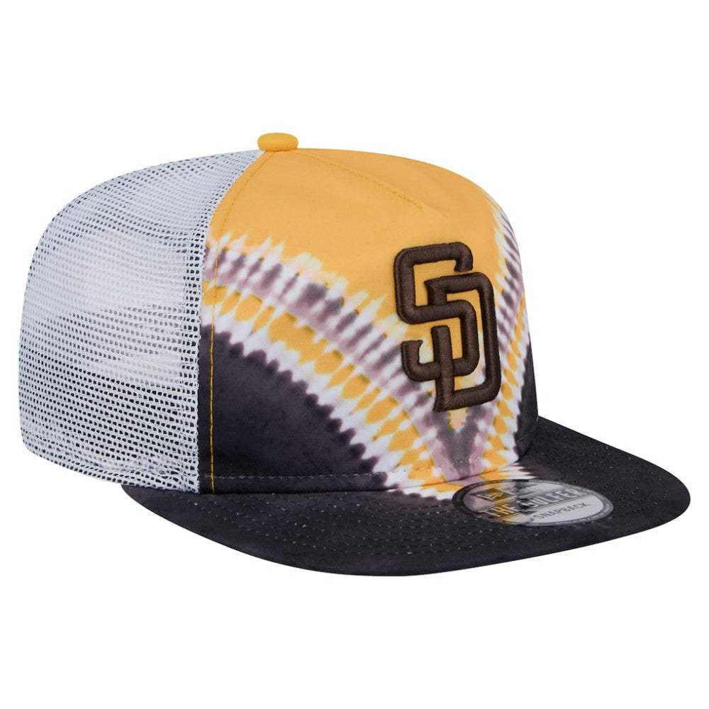 San Diego Padres New Era Tie-Dye Golfer Trucker Adjustable Hat - MLB Hats