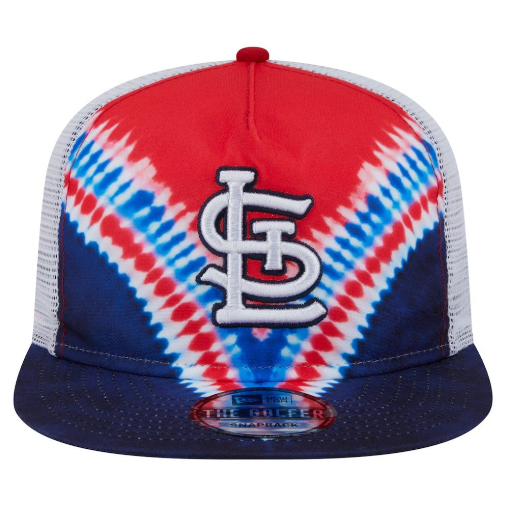 St. Louis Cardinals New Era Tie-Dye Golfer Trucker Adjustable Hat - MLB Hats