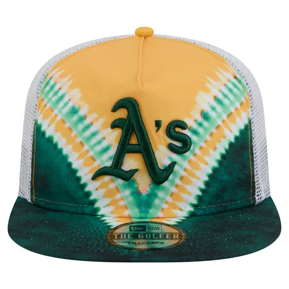 Athletics New Era Tie-Dye Golfer Trucker Adjustable Hat - MLB Hats