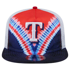 Texas Rangers New Era Tie-Dye Golfer Trucker Adjustable Hat - MLB Hats
