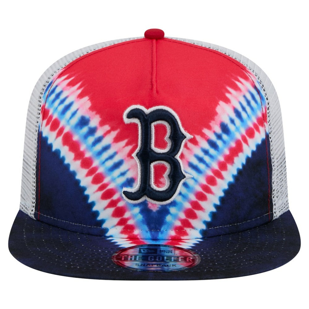 Boston Red Sox New Era Tie-Dye Golfer Trucker Adjustable Hat - MLB Hats