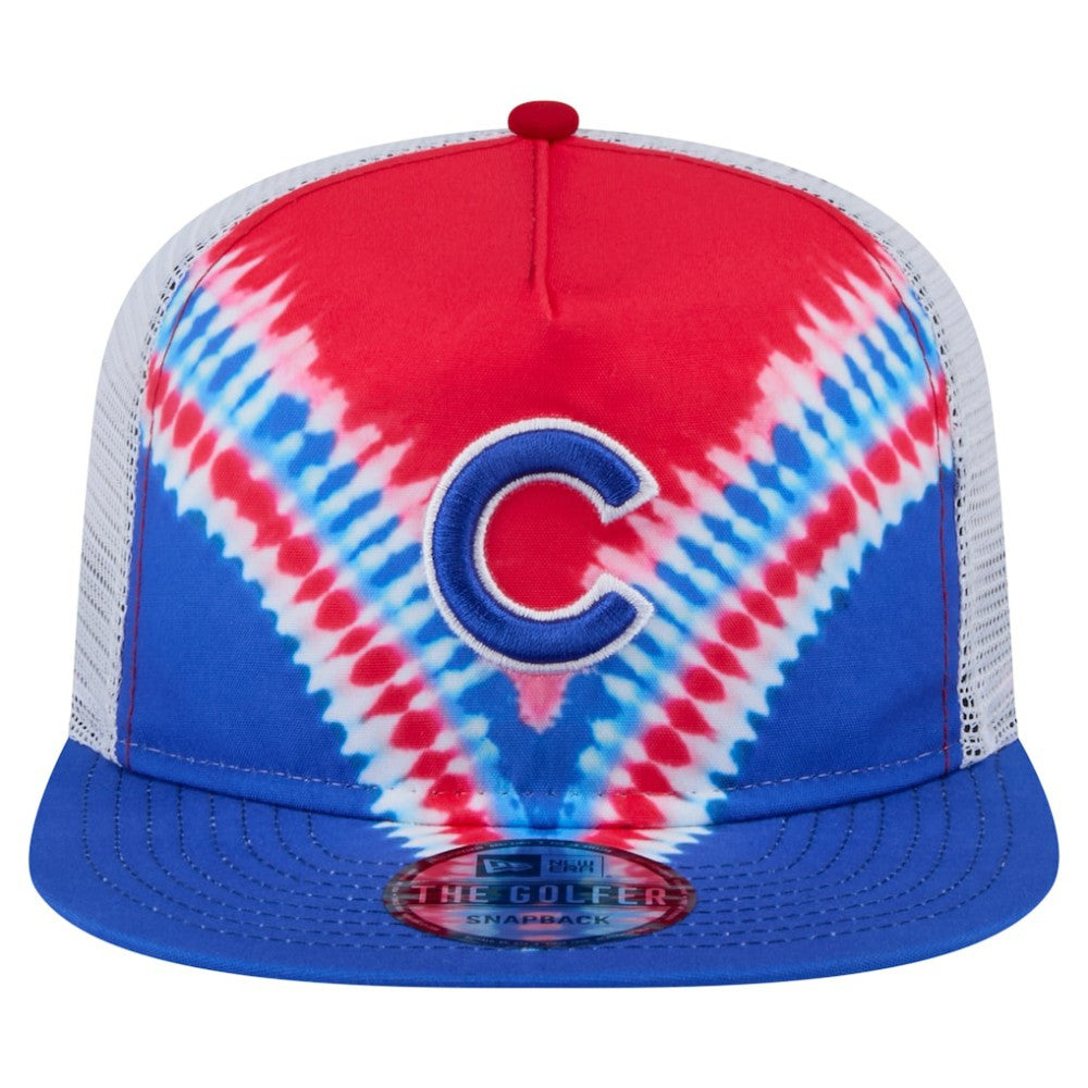 Chicago Cubs New Era Tie-Dye Golfer Trucker Adjustable Hat - MLB Hats