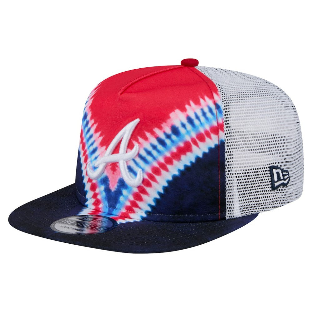 Atlanta Braves New Era Tie-Dye Golfer Trucker Adjustable Hat - MLB Hats
