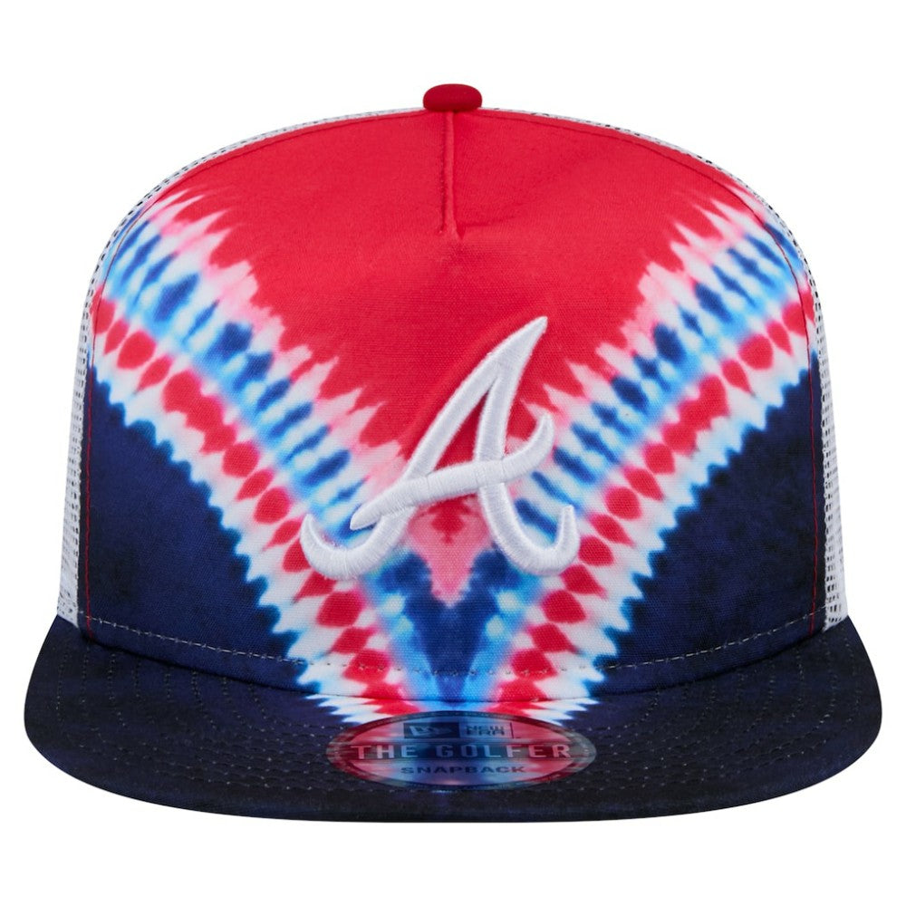Atlanta Braves New Era Tie-Dye Golfer Trucker Adjustable Hat - MLB Hats
