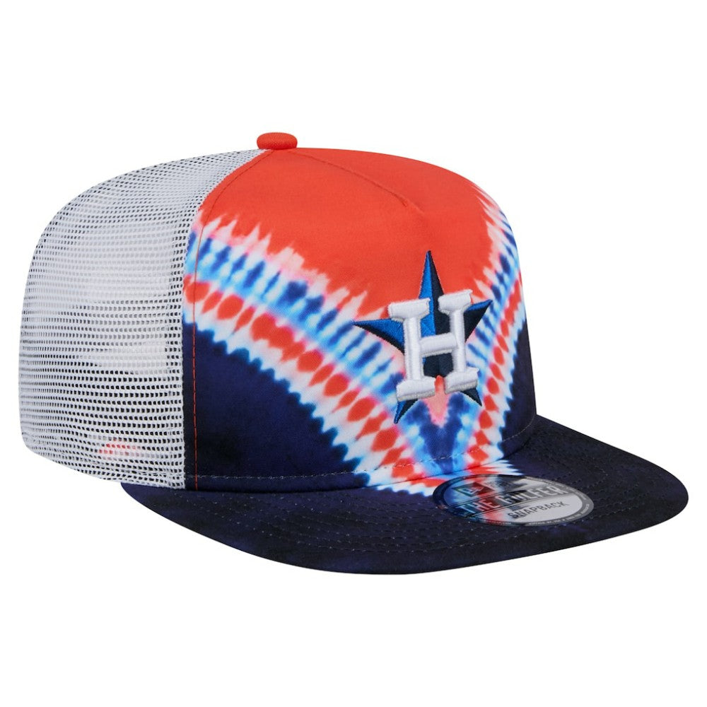 Houston Astros New Era Tie-Dye Golfer Trucker Adjustable Hat - MLB Hats