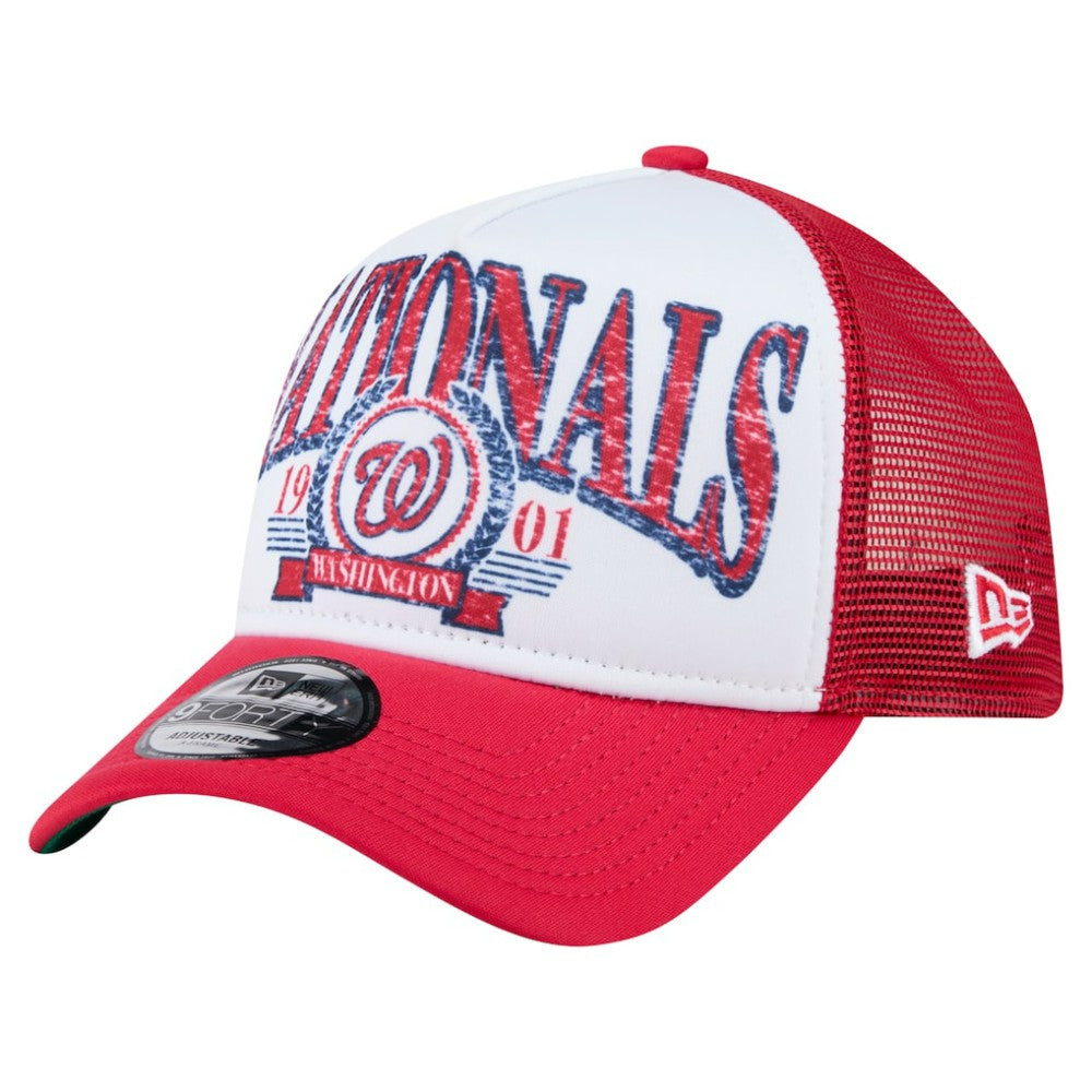 Washington Nationals New Era Distressed 9FORTY A-Frame Adjustable Trucker Hat - MLB Hats