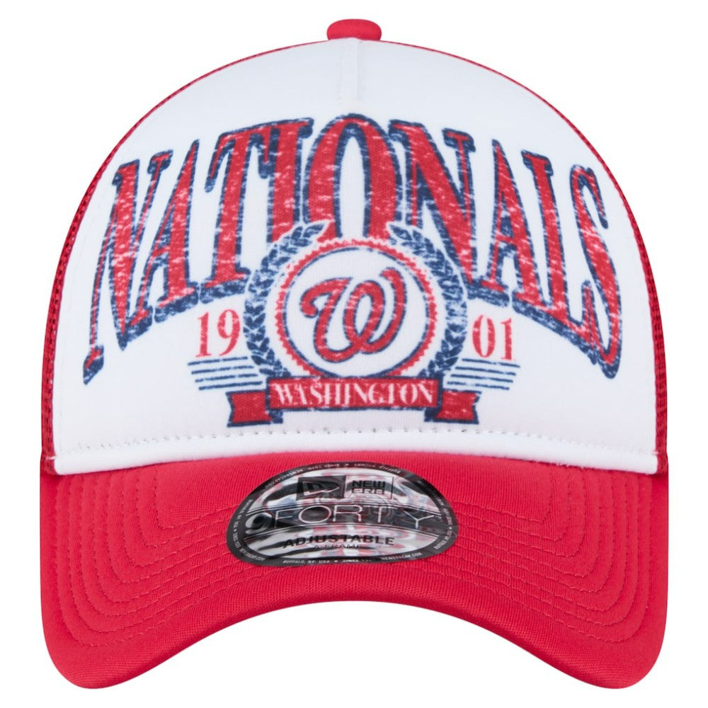 Washington Nationals New Era Distressed 9FORTY A-Frame Adjustable Trucker Hat - MLB Hats