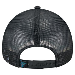 Miami Marlins New Era Distressed 9FORTY A-Frame Adjustable Trucker Hat - MLB Hats