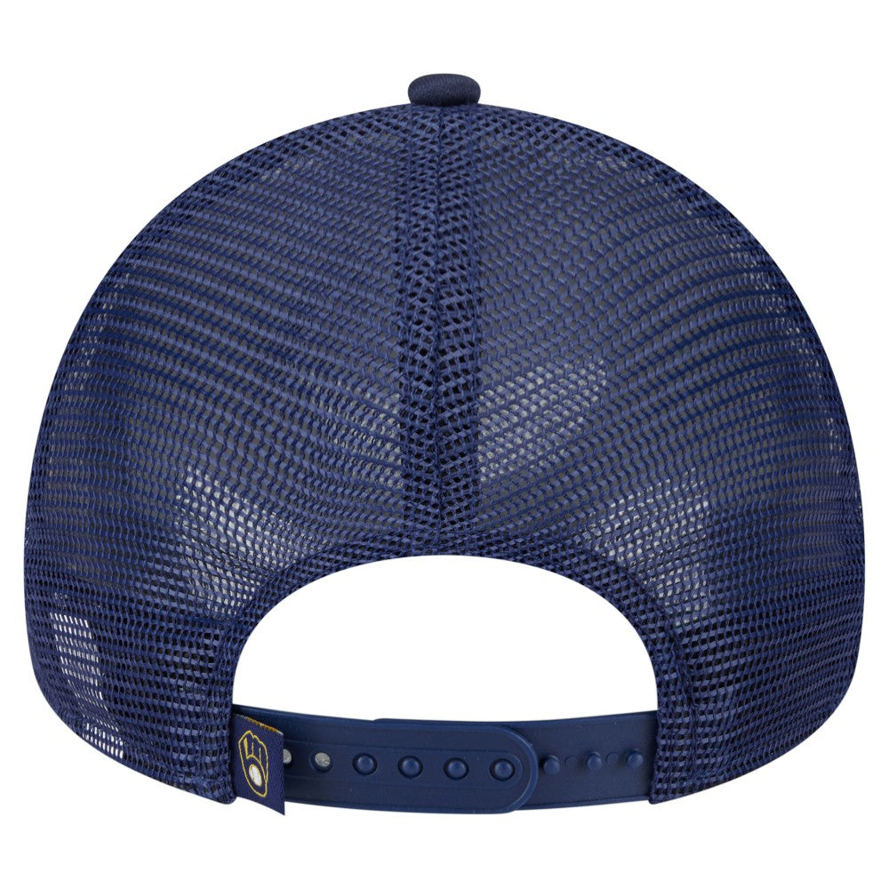 Milwaukee Brewers New Era Distressed 9FORTY A-Frame Adjustable Trucker Hat - MLB Hats