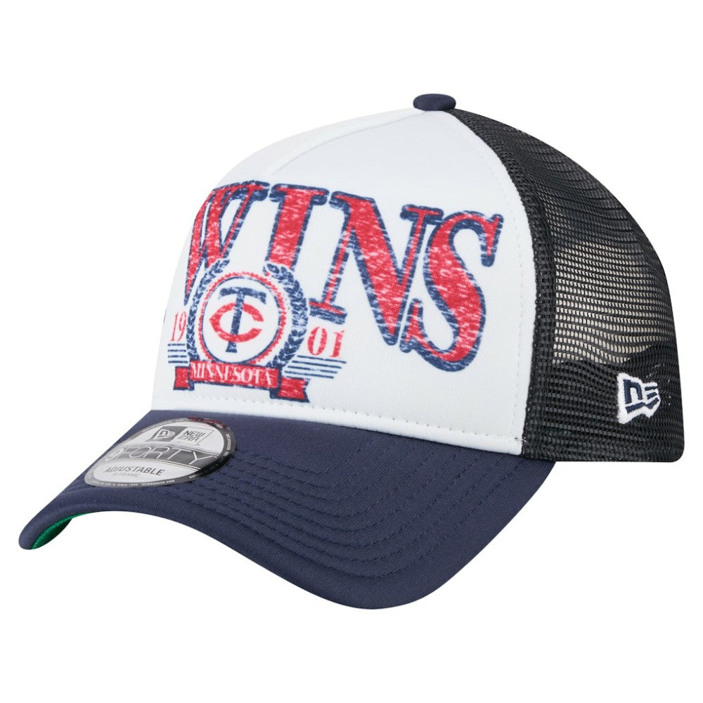 Minnesota Twins New Era Distressed 9FORTY A-Frame Adjustable Trucker Hat - MLB Hats