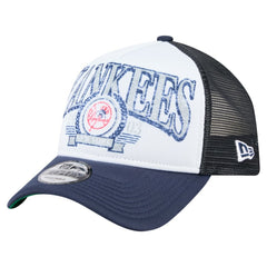 New York Yankees New Era Distressed 9FORTY A-Frame Adjustable Trucker Hat - MLB Hats