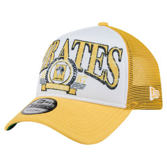 Pittsburgh Pirates New Era Distressed 9FORTY A-Frame Adjustable Trucker Hat - MLB Hats