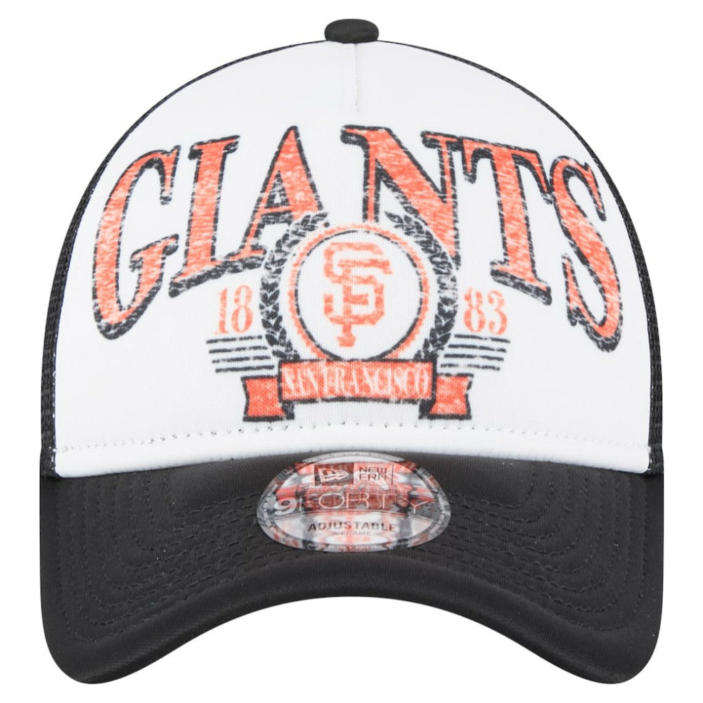 San Francisco Giants New Era Distressed 9FORTY A-Frame Adjustable Trucker Hat - MLB Hats