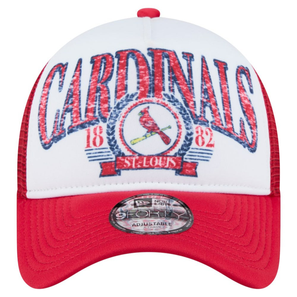 St. Louis Cardinals New Era Distressed 9FORTY A-Frame Adjustable Trucker Hat - MLB Hats