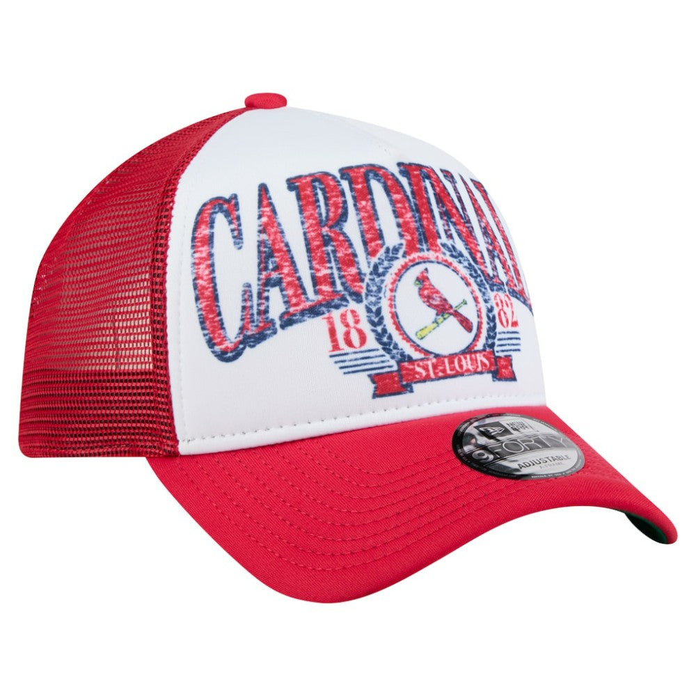 St. Louis Cardinals New Era Distressed 9FORTY A-Frame Adjustable Trucker Hat - MLB Hats