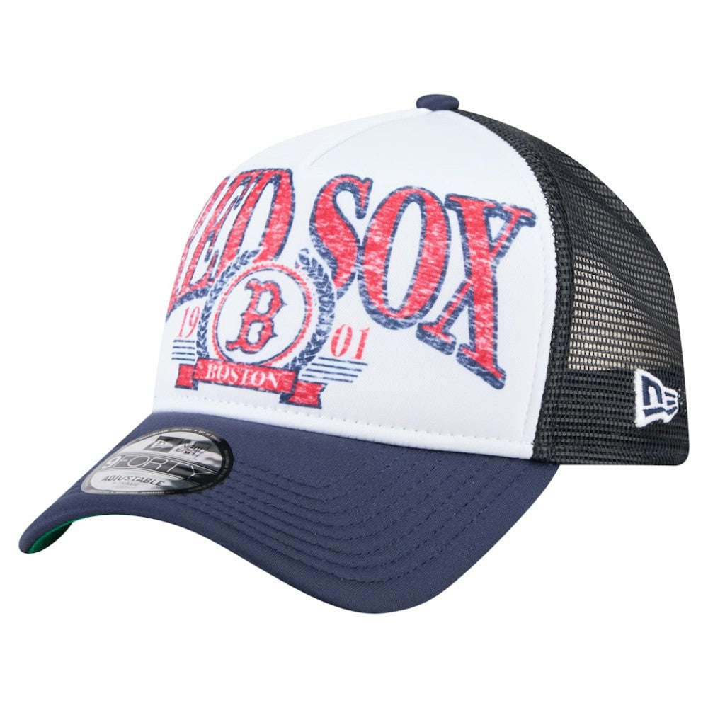 Boston Red Sox New Era Distressed 9FORTY A-Frame Adjustable Trucker Hat - MLB Hats