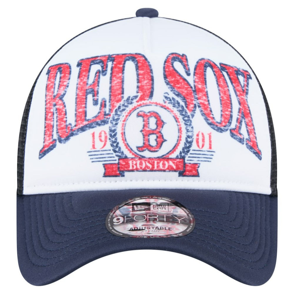Boston Red Sox New Era Distressed 9FORTY A-Frame Adjustable Trucker Hat - MLB Hats