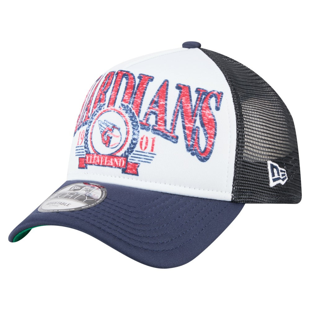 Cleveland Guardians New Era Distressed 9FORTY A-Frame Adjustable Trucker Hat - MLB Hats