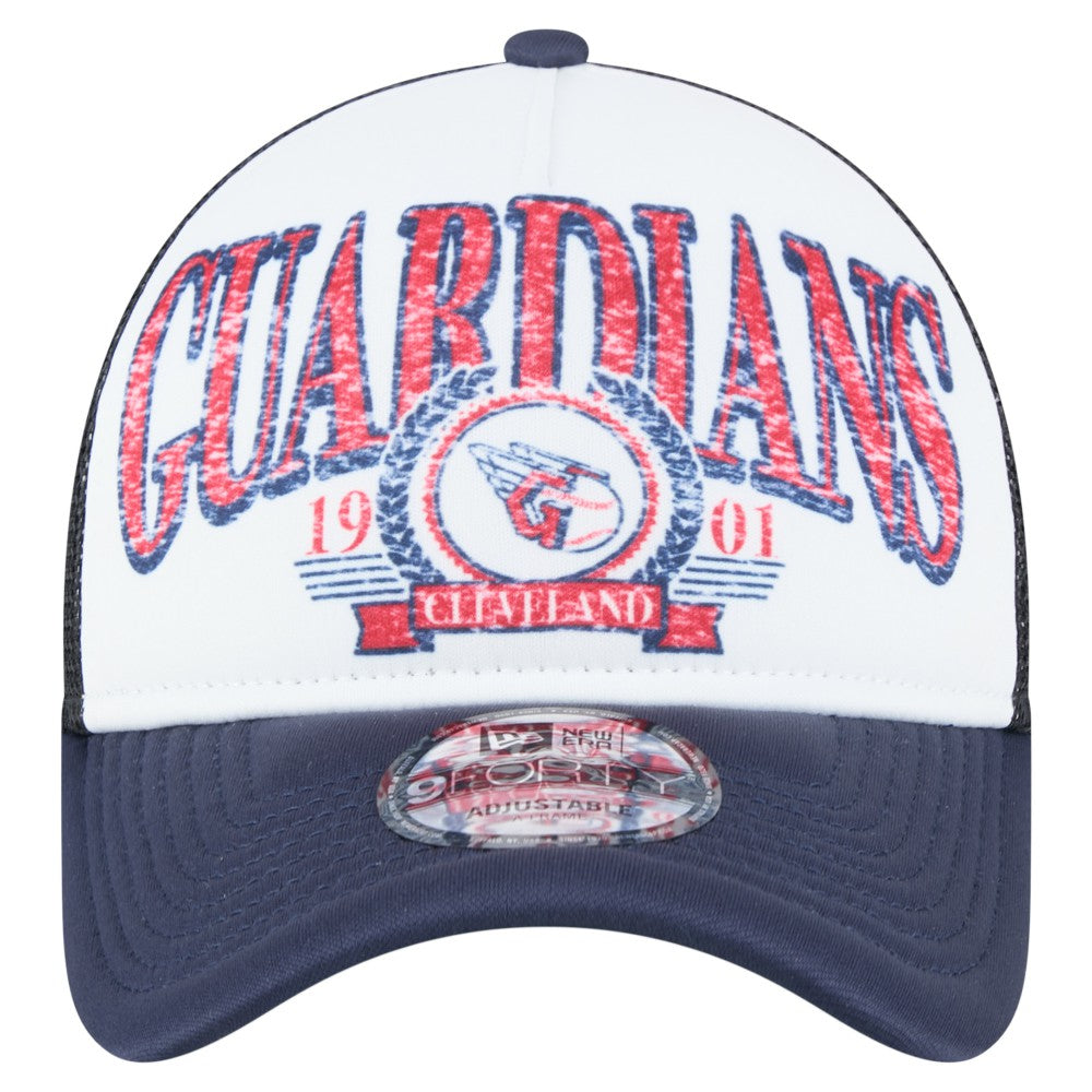Cleveland Guardians New Era Distressed 9FORTY A-Frame Adjustable Trucker Hat - MLB Hats