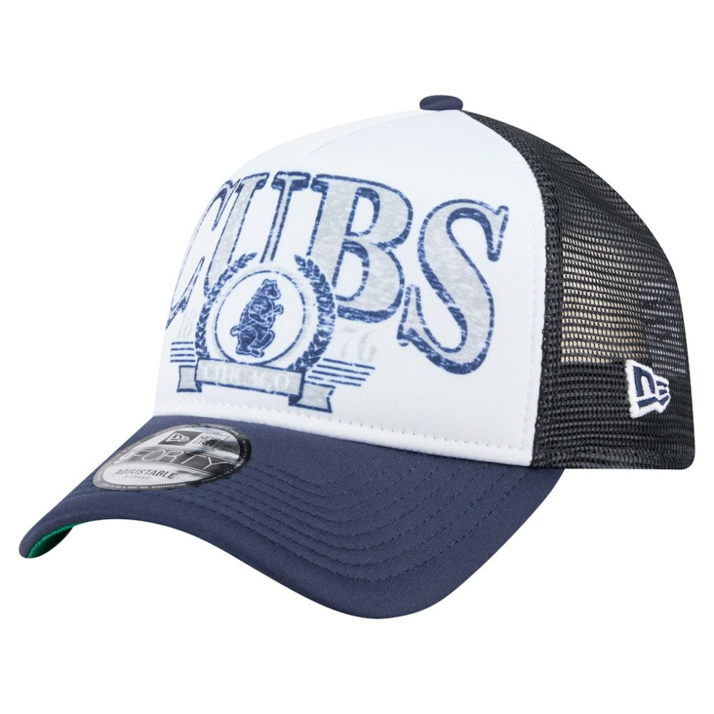 Chicago Cubs New Era Distressed 9FORTY A-Frame Adjustable Trucker Hat - MLB Hats