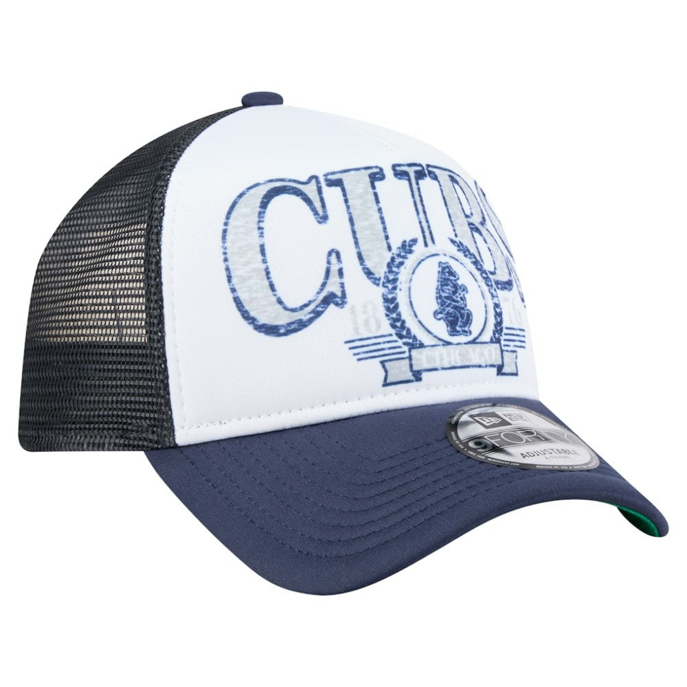 Chicago Cubs New Era Distressed 9FORTY A-Frame Adjustable Trucker Hat - MLB Hats