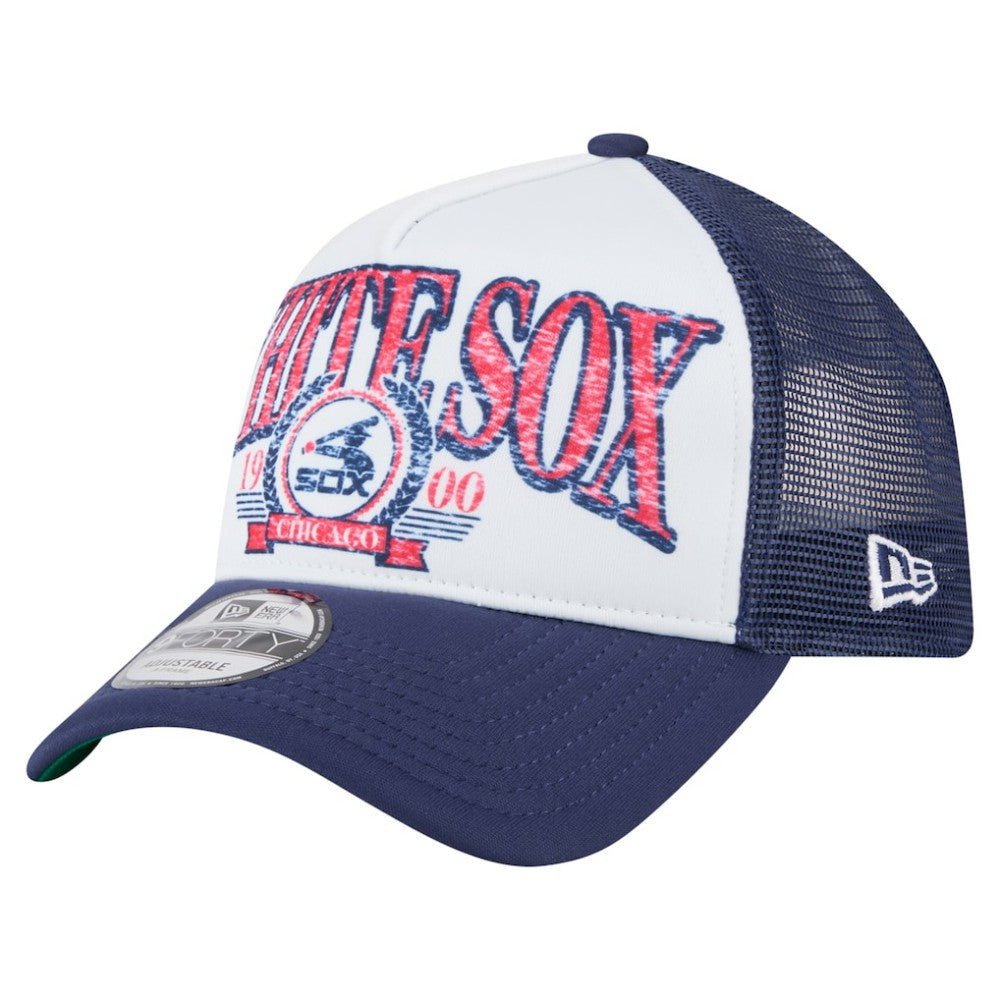 Chicago White Sox New Era Distressed 9FORTY A-Frame Adjustable Trucker Hat - MLB Hats