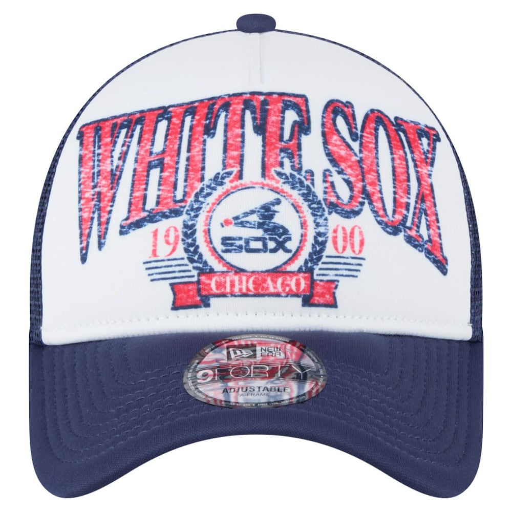Chicago White Sox New Era Distressed 9FORTY A-Frame Adjustable Trucker Hat - MLB Hats