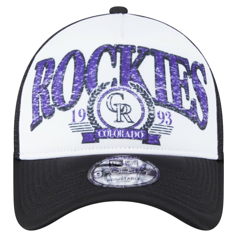Colorado Rockies New Era Distressed 9FORTY A-Frame Adjustable Trucker Hat - MLB Hats
