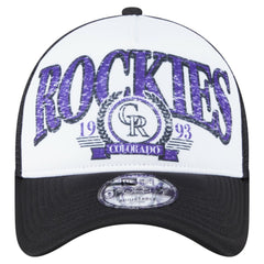 Colorado Rockies New Era Distressed 9FORTY A-Frame Adjustable Trucker Hat - MLB Hats
