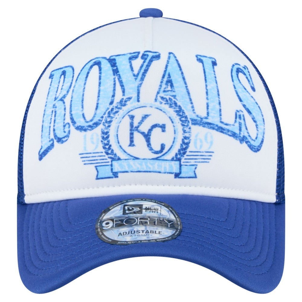 Kansas City Royals New Era Distressed 9FORTY A-Frame Adjustable Trucker Hat - MLB Hats